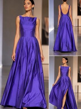 Vienna Prom Bold Purple Satin Ball Gown Size 2 NWT